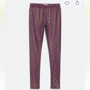 Peek Purple Textured Leggings Cozy Stretchy Bottoms